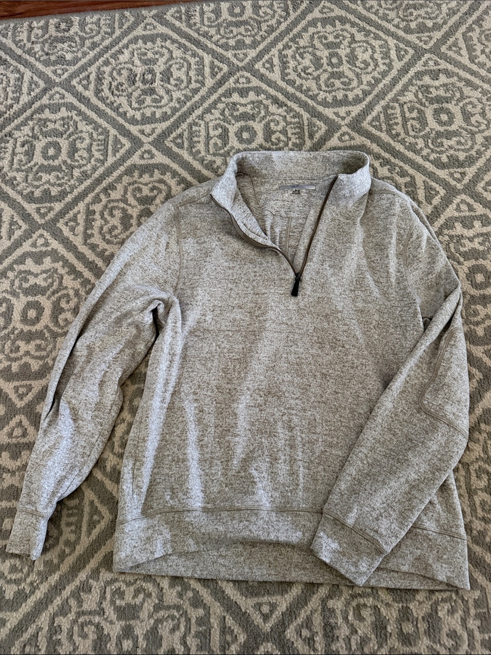 Greg Norman Collection Heather Gray Zip-Neck Sweater